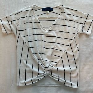 Striped Twist-Front Top